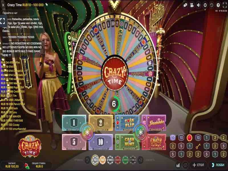 The atmosphere of a real casino at Crazy Time