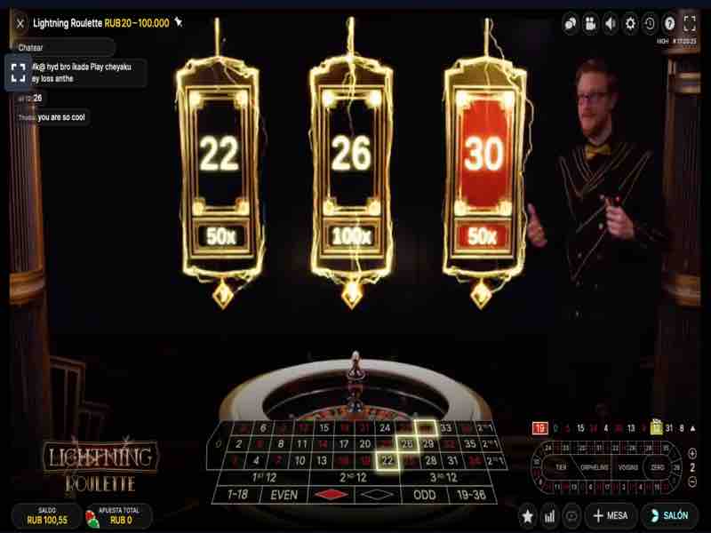 Juego de ruleta relámpago